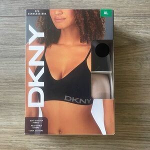DKNY Women's 2-Pack Seamless Bra, Black / Sand - XL - Brand New In Package